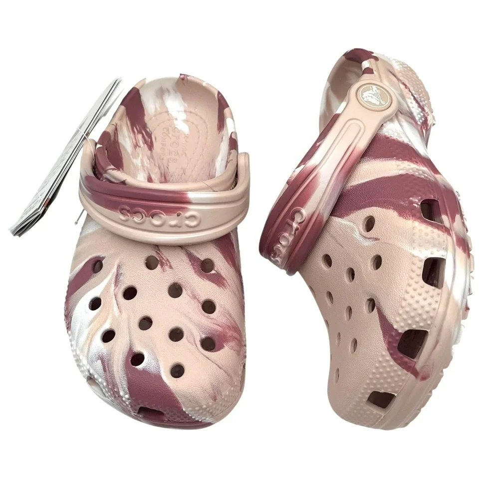 Crocs Little Girls Marbled Classic Watercolor Clogs Size 12 Slip-on Water Sandal